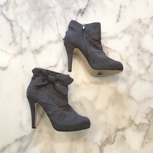 Size 9 Forever 21 Gray Booties with Bow Detail